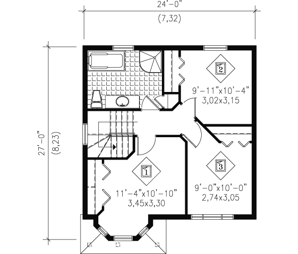 Farmhouse Floor Plan - Upper Floor Plan #25-4046