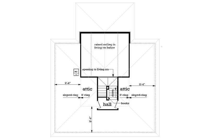 House Plan Design - Floor Plan - Upper Floor for Southern House Plan #45-601 - 1 bed, 1.5 bath