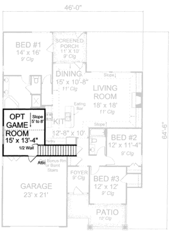 Floor Plan - Other Floor for Traditional House Plan #20-1837 - 4 bed, 2 bath