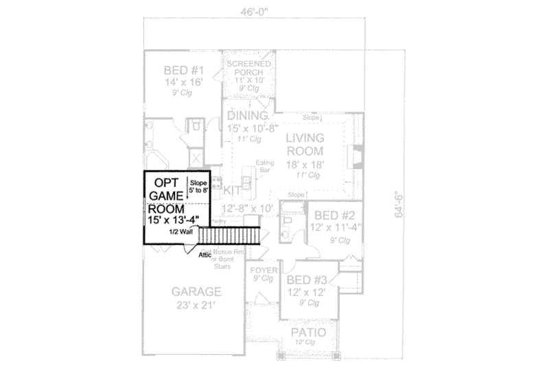 House Blueprint - Floor Plan - Other Floor for Traditional House Plan #20-1837 - 4 bed, 2 bath