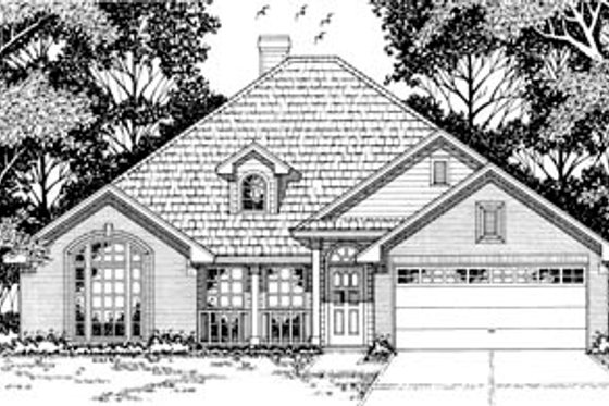 Exterior - Front Elevation for Traditional House Plan #42-171 - 4 bed, 2 bath