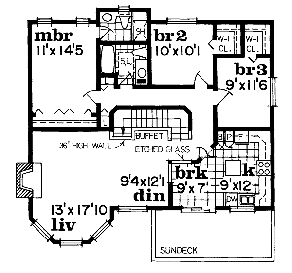 Traditional Floor Plan - Upper Floor Plan #47-166