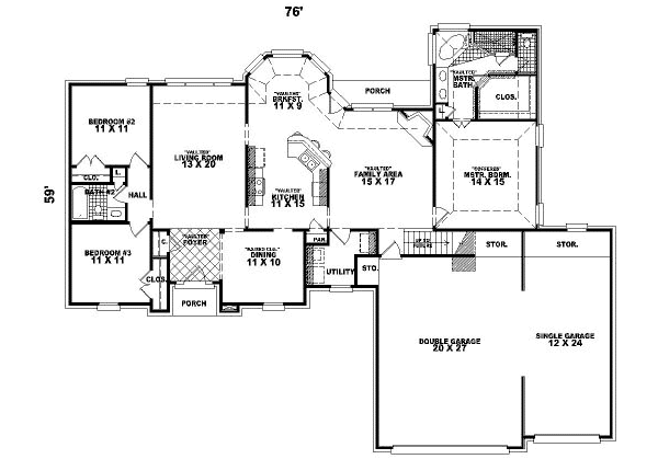 Traditional Floor Plan - Main Floor Plan #81-313