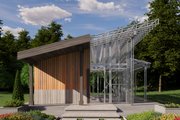 Contemporary Style House Plan - 1 Beds 1 Baths 593 Sq/Ft Plan #1106-183 Exterior 