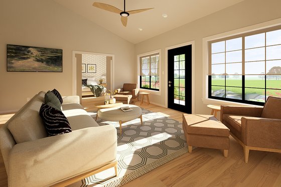 Interior - Family Room 2 for Farmhouse House Plan #126-297 - 2 bed, 2 bath