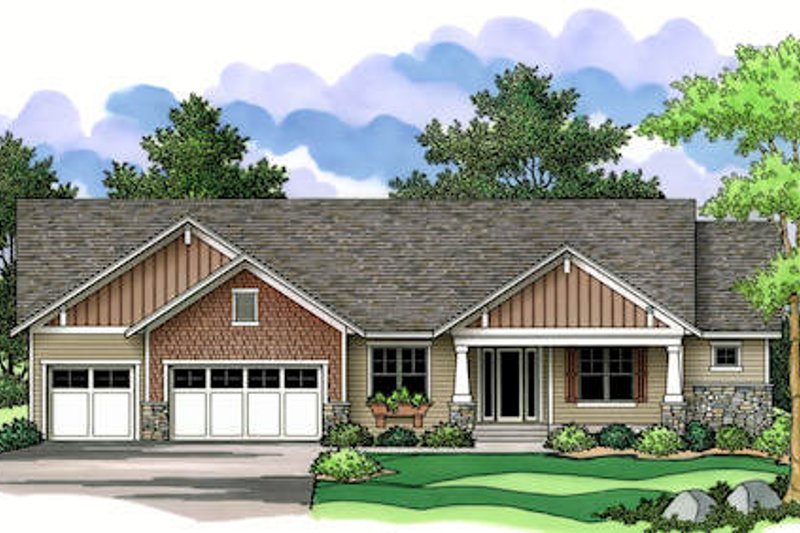 Architectural House Design - Exterior - Other Elevation for Craftsman House Plan #51-355 - 2 bed, 2 bath