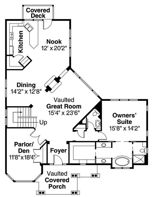Home Plan - Craftsman Floor Plan - Main Floor Plan #124-622