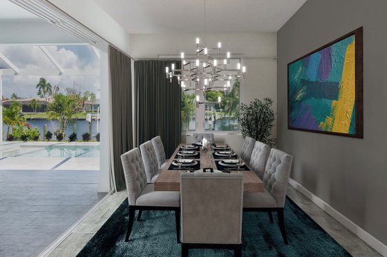 Interior - Dining Room for Beach House Plan #938-83 - 4 bed, 3 bath