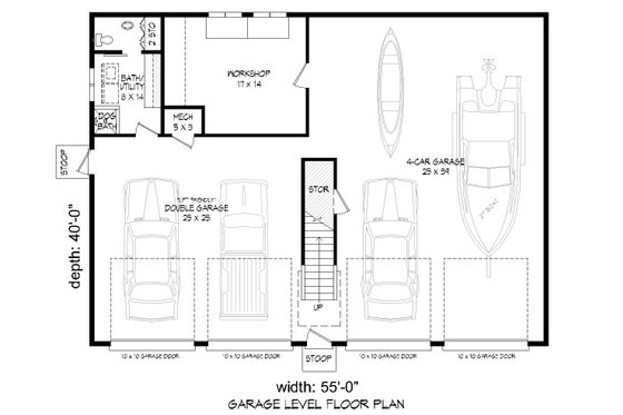 Floor Plan - Main Floor for Country House Plan #932-221, 0.5 bath