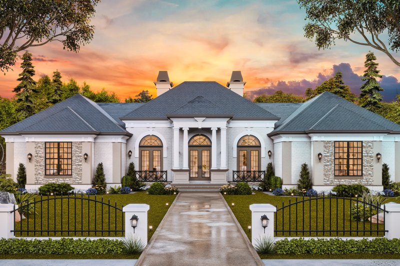 Home Plan - Exterior - Front Elevation 3 for European House Plan #119-322 - 4 bed, 3 bath