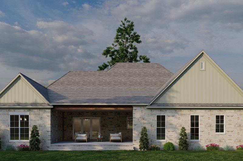 House Design - Exterior - Rear Elevation 1 for Farmhouse House Plan #923-408 - 3 bed, 3.5 bath