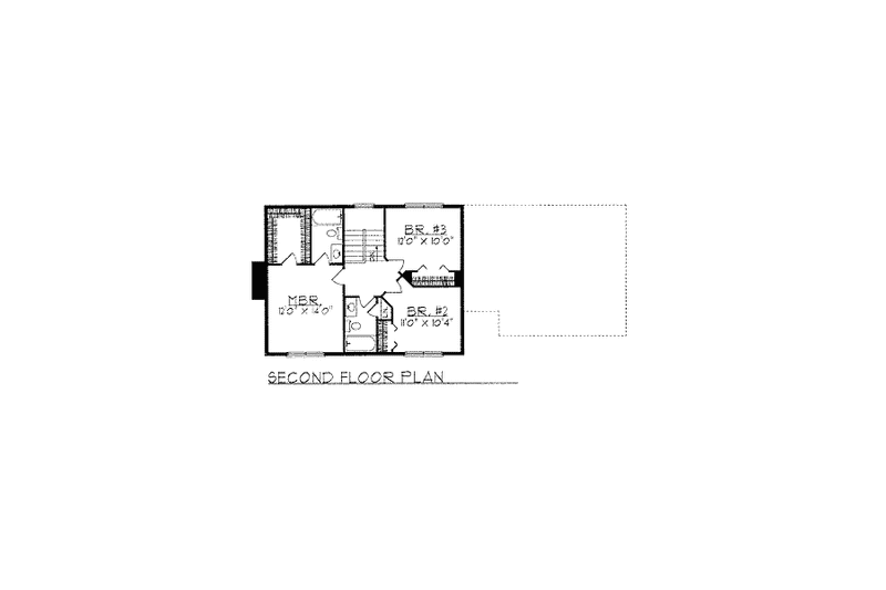 House Plan Design - Floor Plan - Upper Floor for Colonial House Plan #70-150 - 3 bed, 2.5 bath
