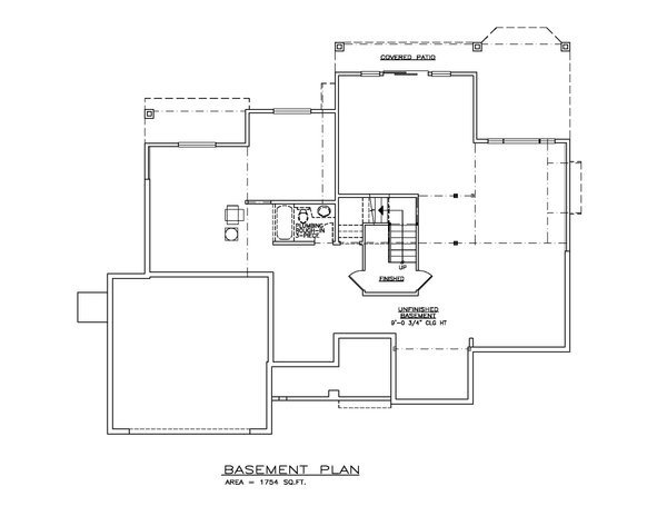 Dream House Plan - Floor Plan - Lower Floor for Craftsman House Plan #1100-153 - 3 bed, 2.5 bath