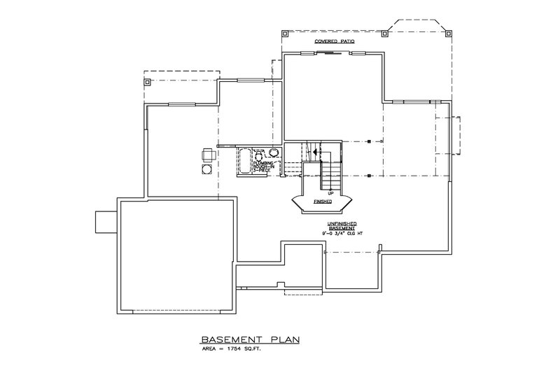 Dream House Plan - Floor Plan - Lower Floor for Craftsman House Plan #1100-153 - 3 bed, 2.5 bath
