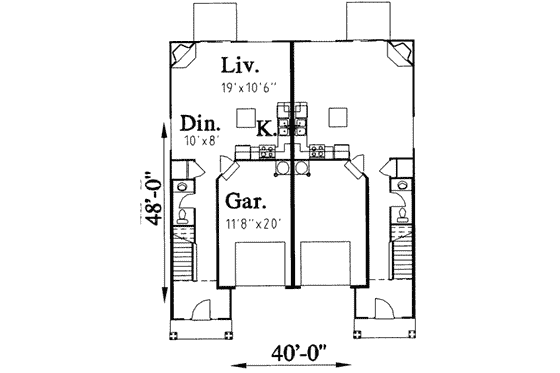 Floor Plan - Main Floor for Traditional House Plan #303-410 - 3 bed, 2.5 bath