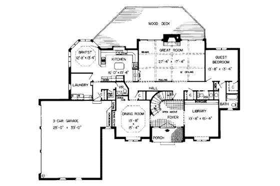 Floor Plan - Main Floor for Traditional House Plan #312-780 - 4 bed, 5 bath