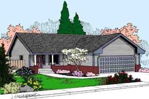 Ranch Exterior - Front Elevation Plan #60-611