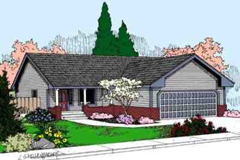Home Plan - Ranch Exterior - Front Elevation Plan #60-611