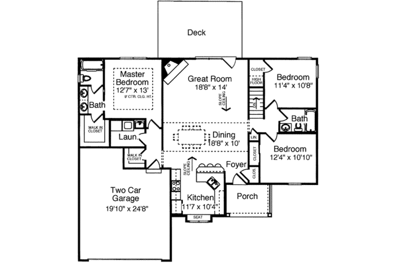 Traditional Style House Plan - 3 Beds 2 Baths 1442 Sq/Ft Plan #46-387 ...