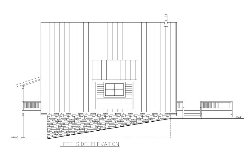 House Design - Exterior - Other Elevation for Cabin House Plan #117-1014 - 2 bed, 2 bath
