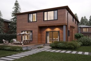 Exterior - Rear Elevation for Contemporary House Plan #1066-7 - 4 bed, 2.5 bath