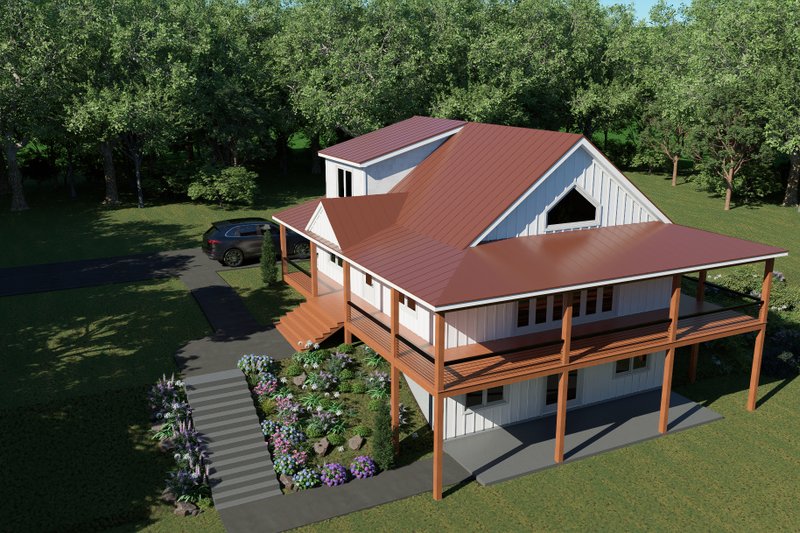 House Blueprint - Exterior - Front Elevation 3 for Country House Plan #932-1411 - 3 bed, 2.5 bath