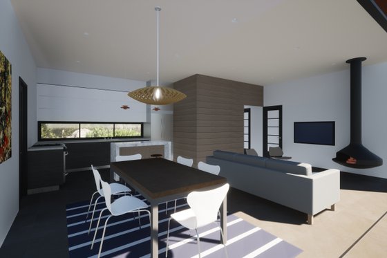 Interior - Family Room 1 for Modern House Plan #933-5 - 2 bed, 2 bath