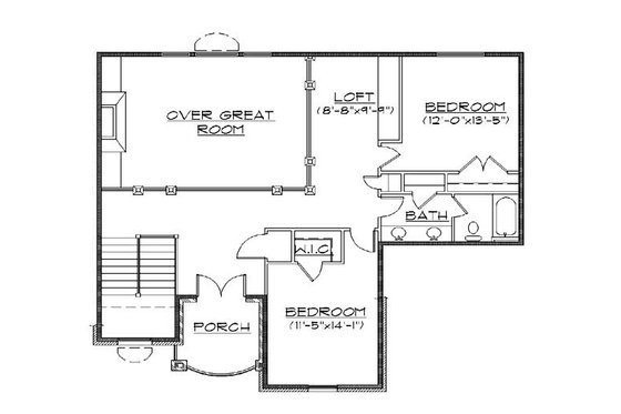 Floor Plan - Upper Floor for European House Plan #5-382 - 5 bed, 3.5 bath