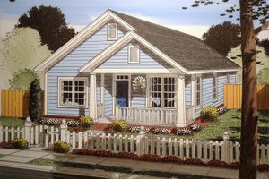 Cottage Exterior - Front Elevation Plan #513-5