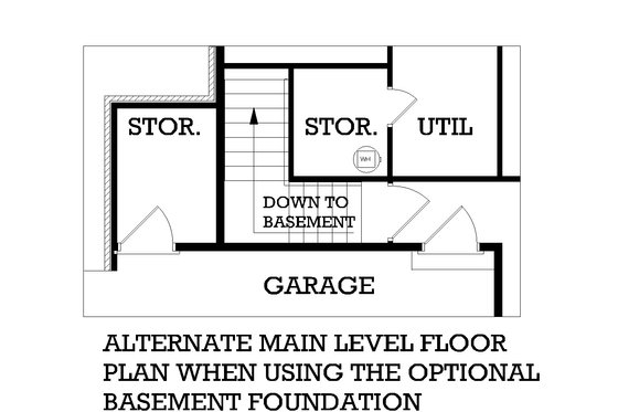 Floor Plan - Other Floor 1 for Colonial House Plan #45-123 - 3 bed, 2 bath