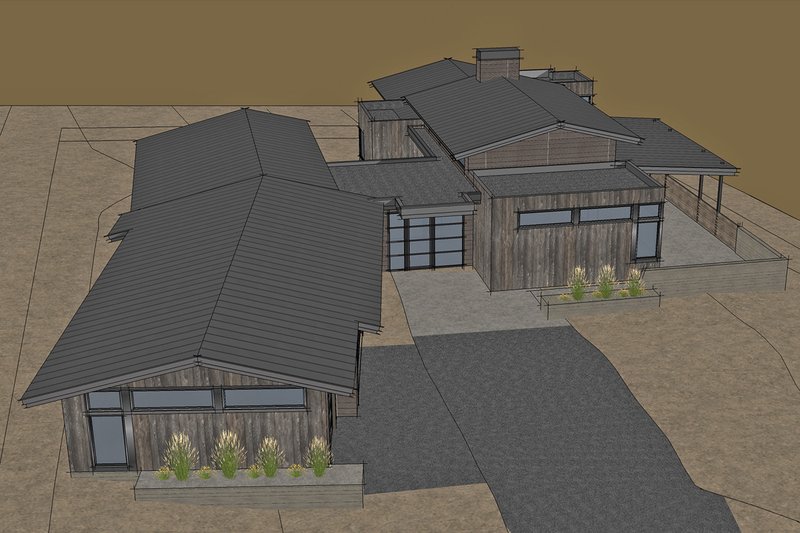 Architectural House Design - Aerial Front Rendering