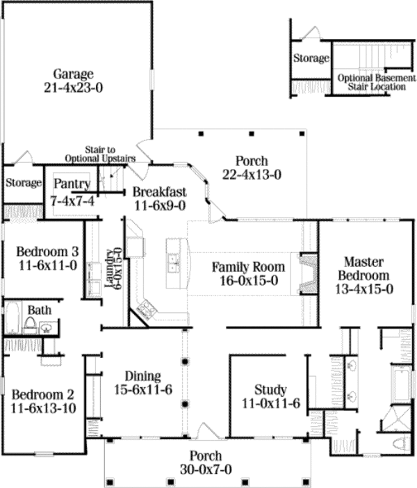 Dream House Plan - Southern Floor Plan - Main Floor Plan #406-121