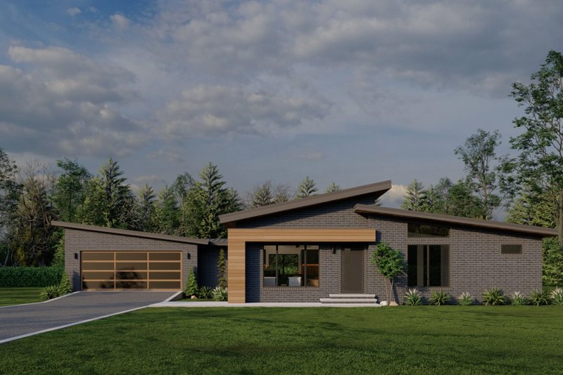 House Plan Design - Exterior - Front Elevation 3 for Modern House Plan #923-376 - 3 bed, 2 bath