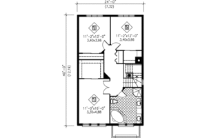 Floor Plan - Upper Floor for European House Plan #25-2256 - 3 bed, 1.5 bath