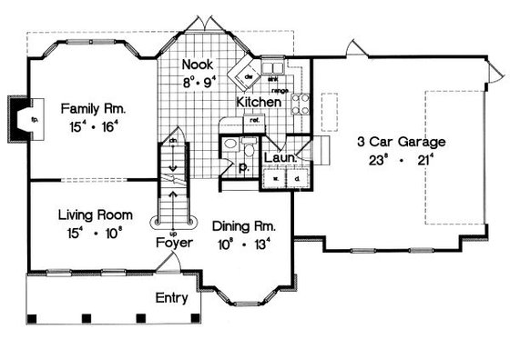 Floor Plan - Main Floor for Traditional House Plan #417-164 - 4 bed, 2.5 bath