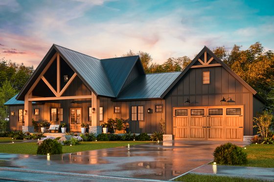 Exterior - Front Elevation 7 for Farmhouse House Plan #119-475 - 3 bed, 3.5 bath