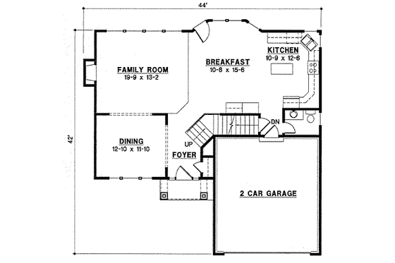 Floor Plan - Main Floor for Traditional House Plan #67-807 - 4 bed, 3 bath