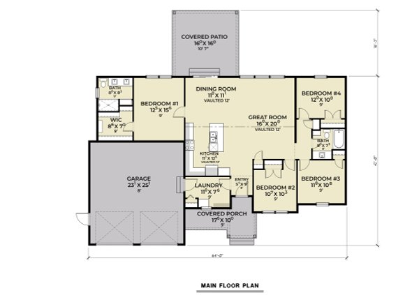 Architectural House Design - Craftsman Floor Plan - Main Floor Plan #1070-204