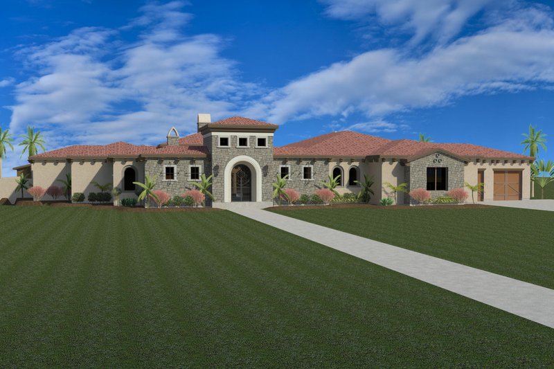 Architectural House Design - Mediterranean Exterior - Front Elevation Plan #920-88