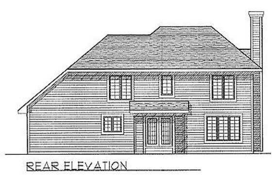 Exterior - Rear Elevation for Traditional House Plan #70-169 - 3 bed, 2.5 bath