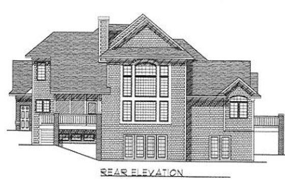 Exterior - Rear Elevation for Traditional House Plan #70-402 - 3 bed, 2.5 bath
