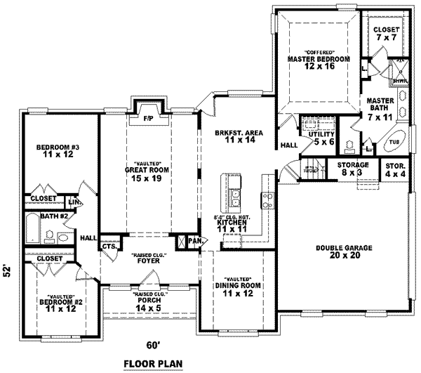 Floor Plan - Main Floor for European House Plan #81-913 - 3 bed, 2 bath