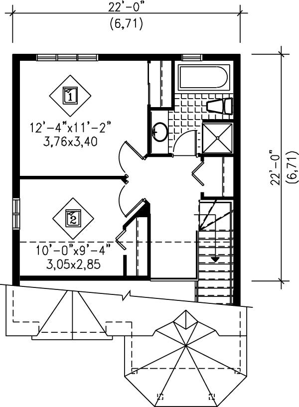 Cottage Floor Plan - Upper Floor Plan #25-2039
