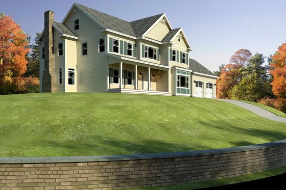 Exterior - Front Elevation 4 for Farmhouse House Plan #497-67 - 3 bed, 2.5 bath