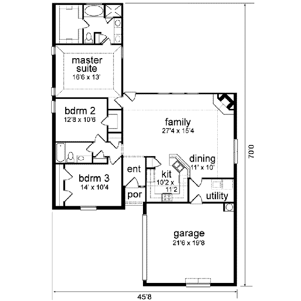 House Plan Design - Traditional Floor Plan - Main Floor Plan #84-118