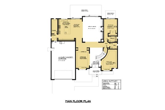 Floor Plan - Main Floor for Prairie House Plan #1066-72 - 5 bed, 4.5 bath