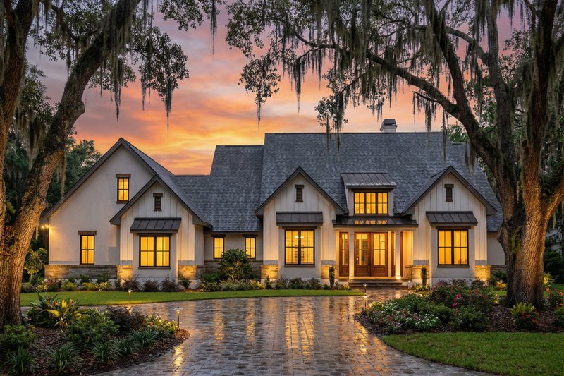 Farmhouse Style House Plan - 4 Beds 3.5 Baths 2690 Sq/Ft Plan #120-297 Exterior