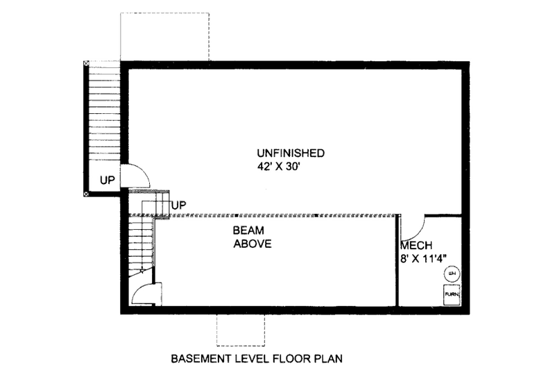 Home Plan - Floor Plan - Lower Floor for Ranch House Plan #117-615 - 3 bed, 2 bath