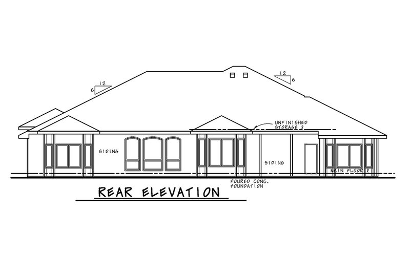 Architectural House Design - Exterior - Rear Elevation for European House Plan #20-2361 - 4 bed, 4 bath