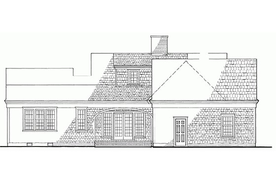 Exterior - Rear Elevation for Colonial House Plan #137-163 - 3 bed, 2.5 bath